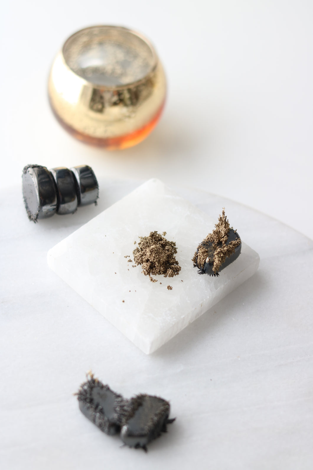 Magnetic Hematite Prosperity Kit with Gold & Black Magnetic Sand